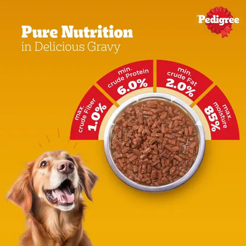 Pedigree Adult Chicken & Liver Chunks 130 gm | Wet Dog Food