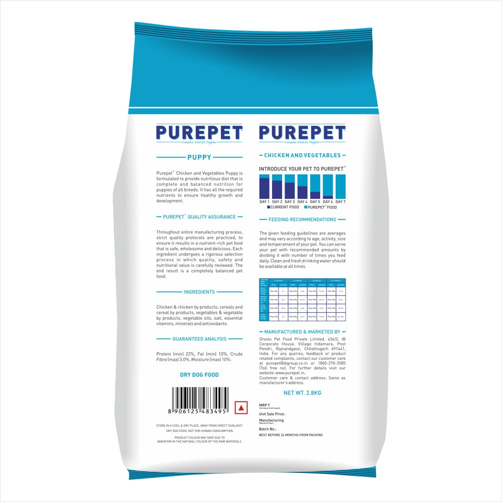 Purepet Puppy Chicken & Vegetable | Dry Dog Food