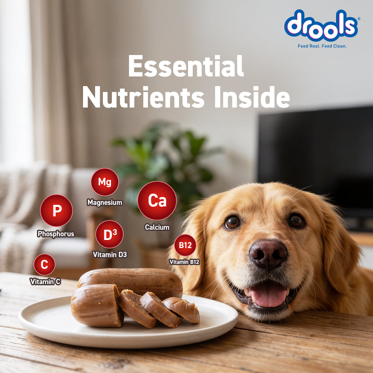 Drools Absolute Calcium Sausage | Soft Dog Treats
