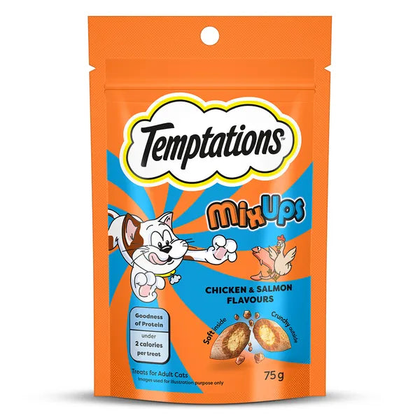 Temptations MixUps Chicken & Salmon Flavour | Dry Cat Treats