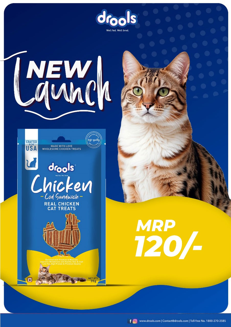Drools Chicken COD Sandwich | Dry Cat Treats