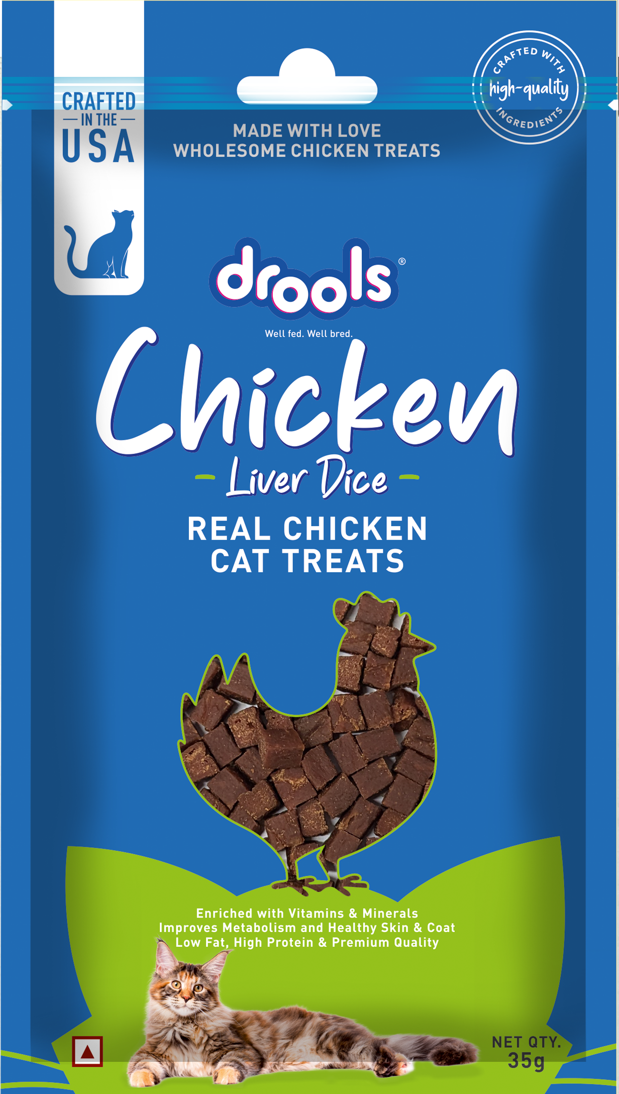 Drools Chicken Liver Dice | Dry Cat Treats