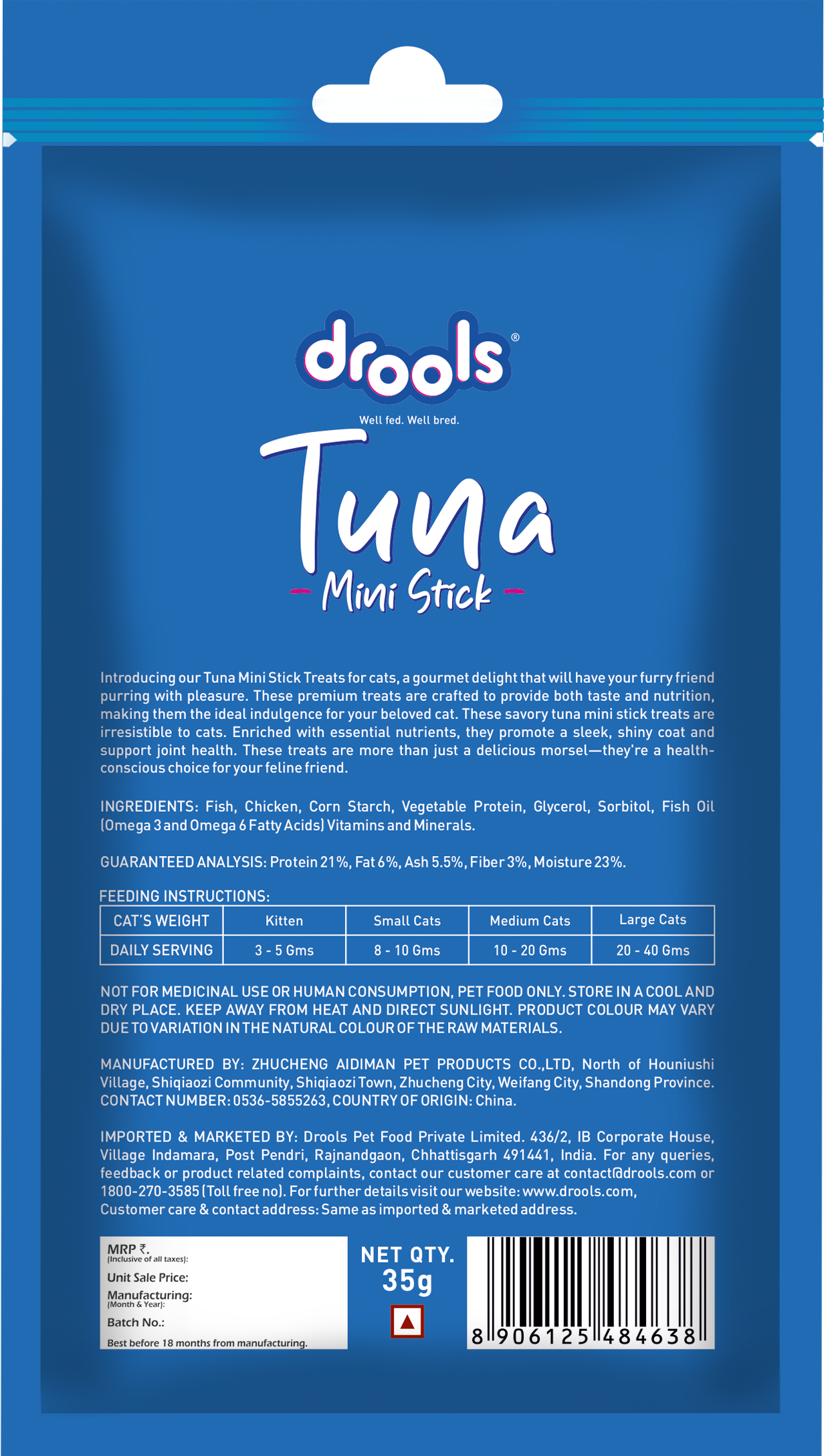 Drools Tuna Mini Sticks | Dry Cat Treats