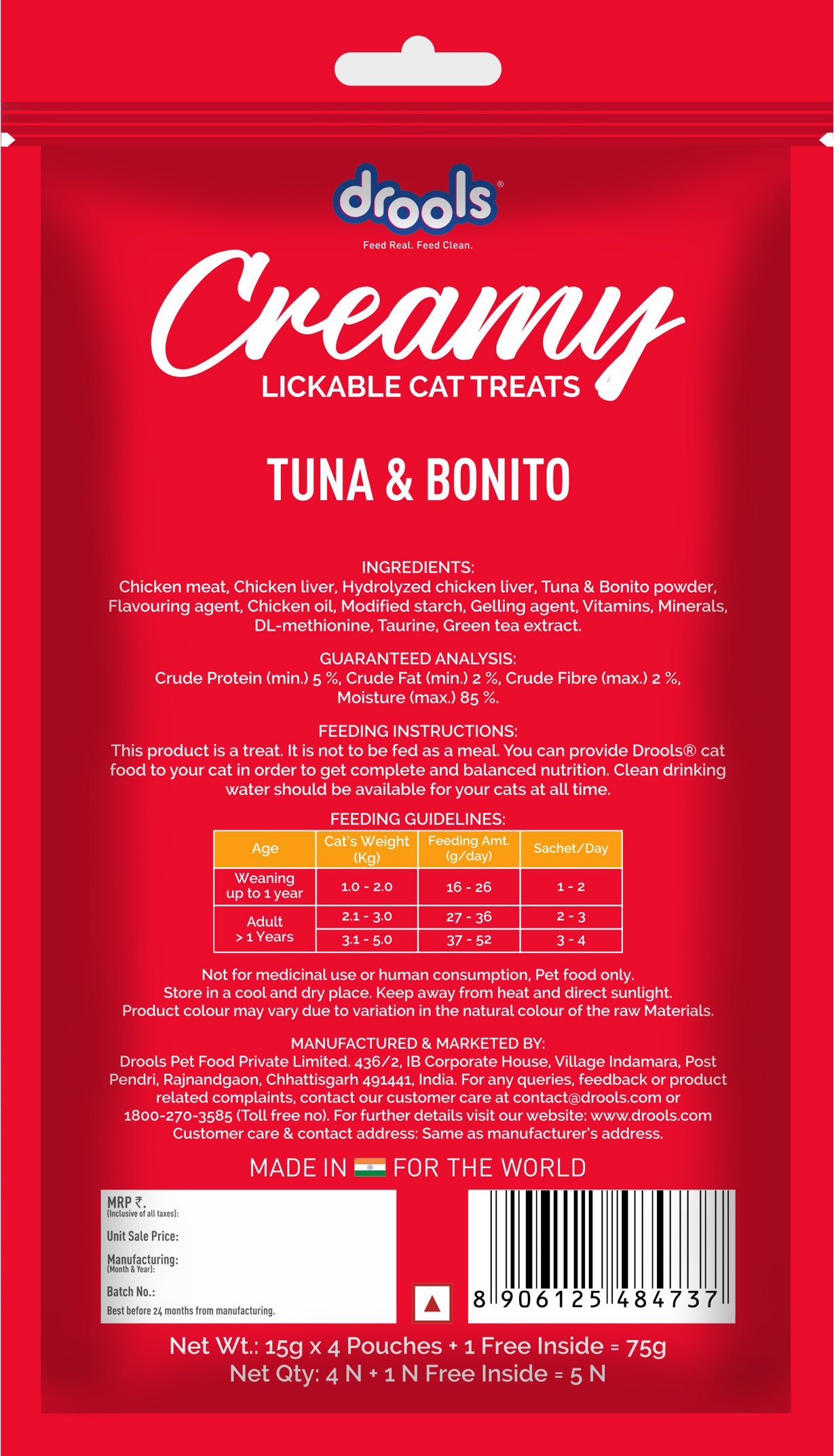 Drools Creamy Treat Tuna & Bonito | Wet Cat Treats