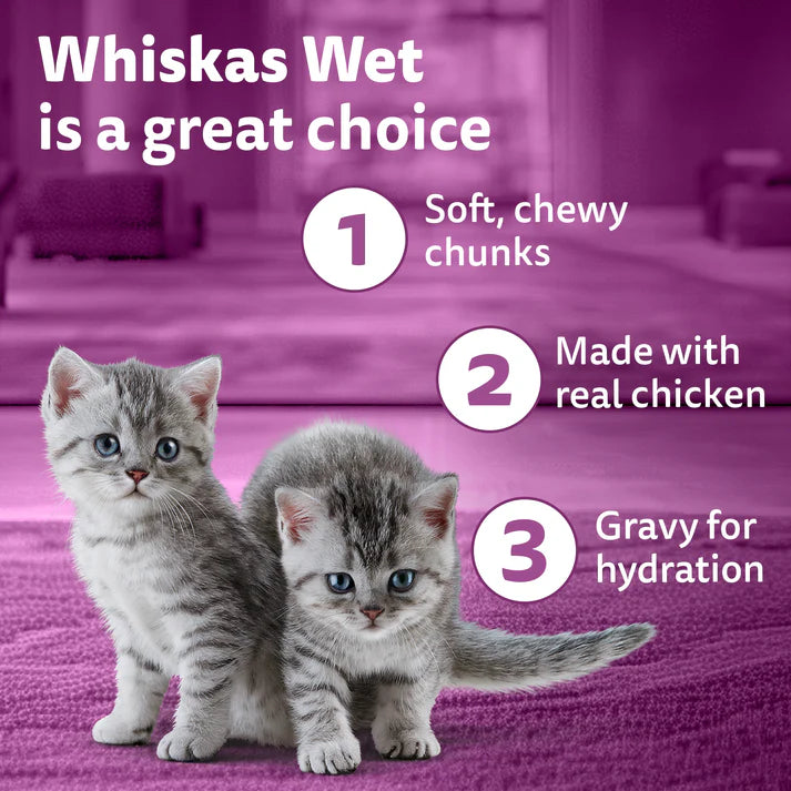 Whiskas Tasty Mix Kitten Chicken Tuna & Sweet Potato Gravy | Wet Cat Food