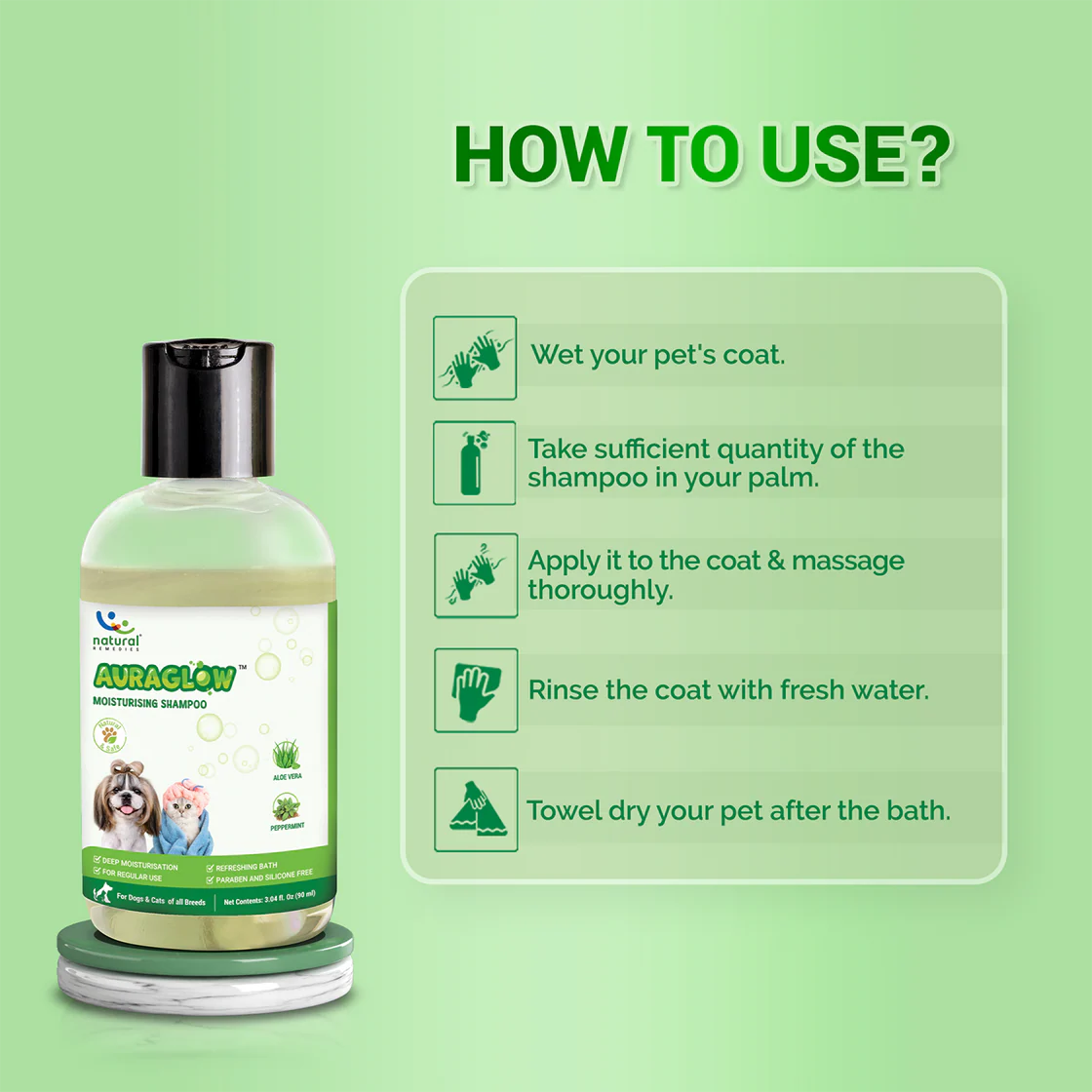 Natural Remedies Auraglow Shampoo | Pet Grooming Supplies