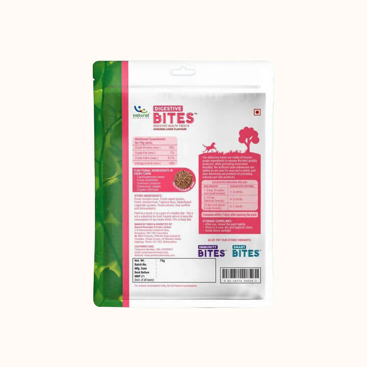 Natural Remedies Digestive Bites Chicken & Liver Flavor | Soft Dog Treats