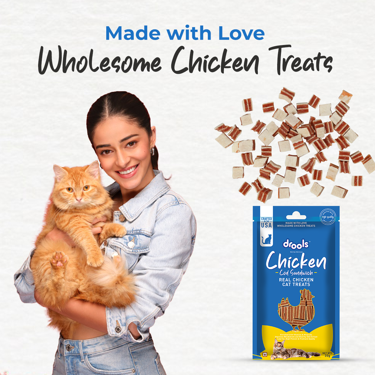 Drools Chicken COD Sandwich | Dry Cat Treats