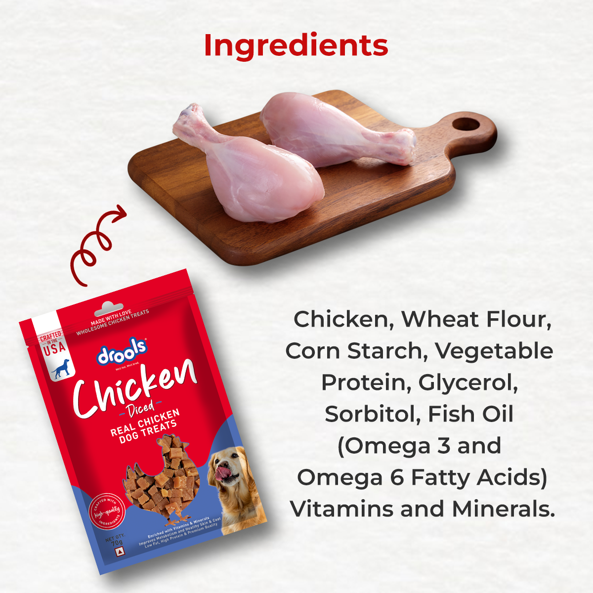 Drools Chicken Diced | Dry Dog Treats