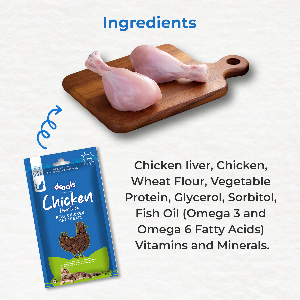 Drools Chicken Liver Dice | Dry Cat Treats