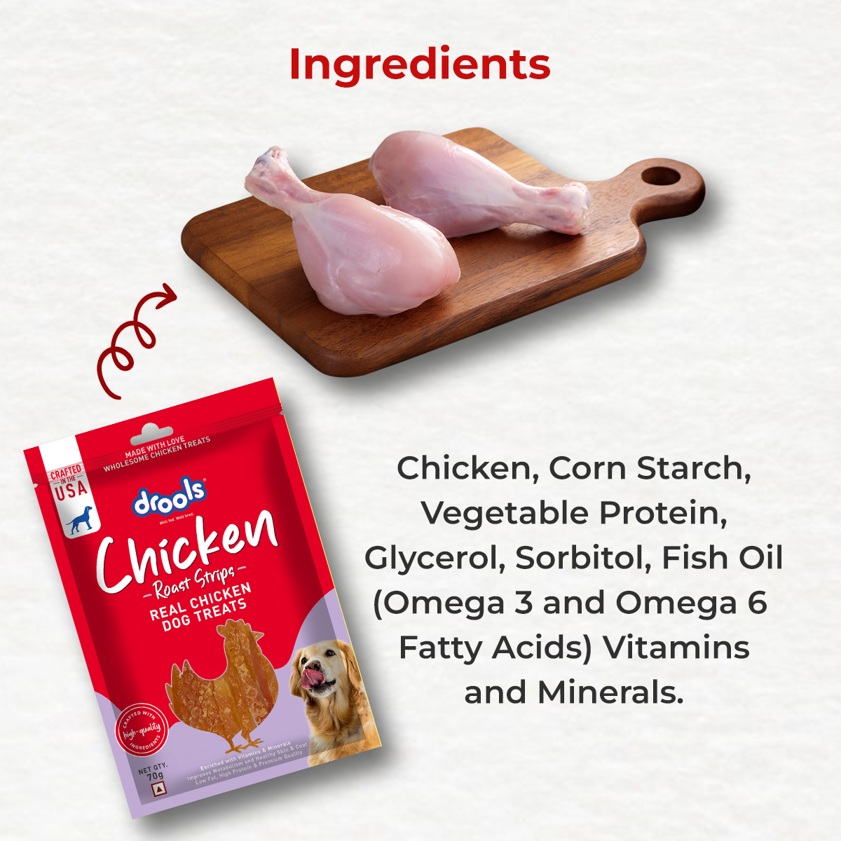 Drools Chicken Roast Strips | Dry Dog Treats