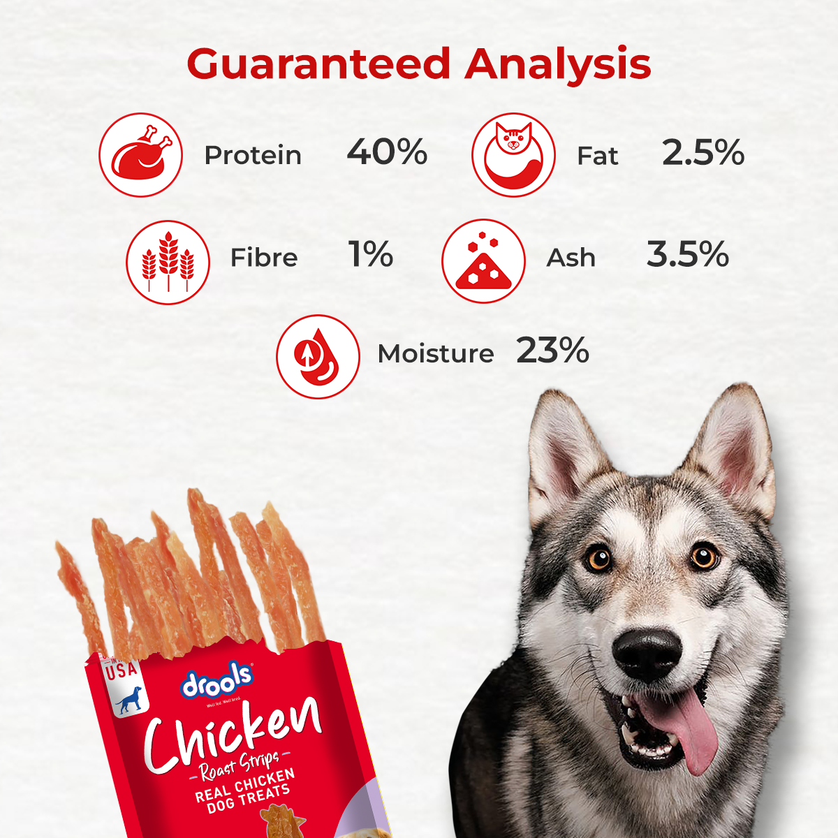 Drools Chicken Roast Strips | Dry Dog Treats