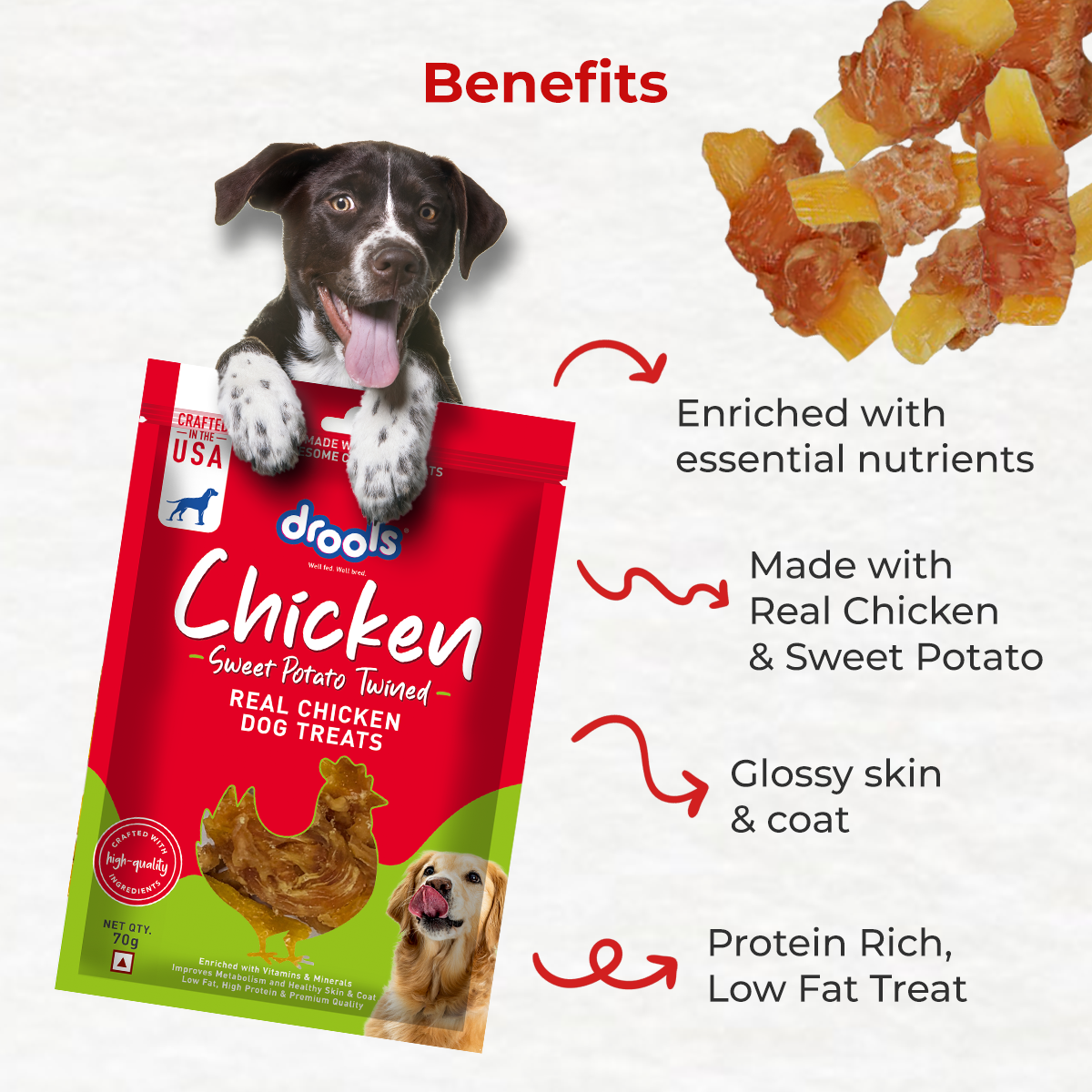 Drools Chicken and Sweet Potato Twined | Dry Dog Treats