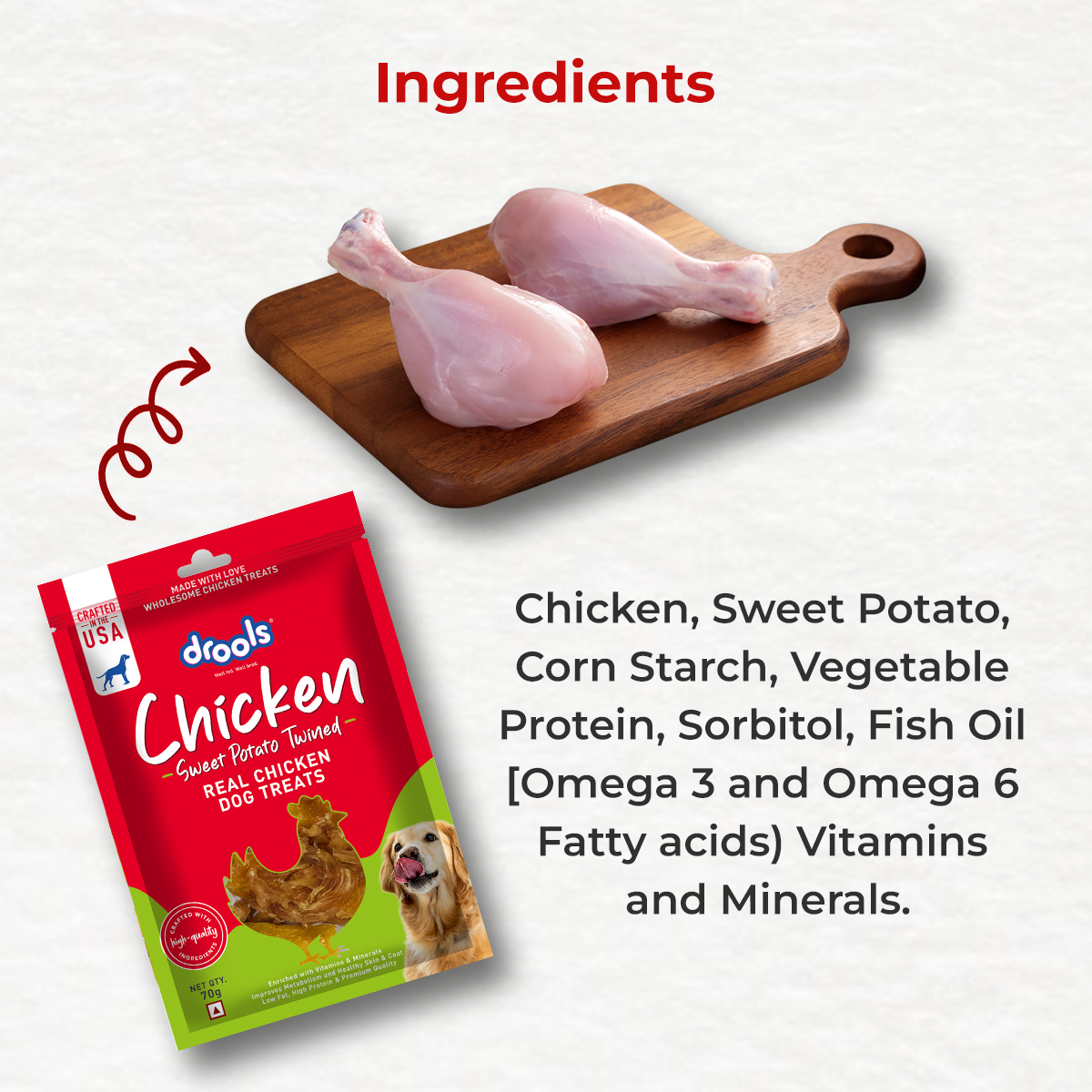 Drools Chicken and Sweet Potato Twined | Dry Dog Treats
