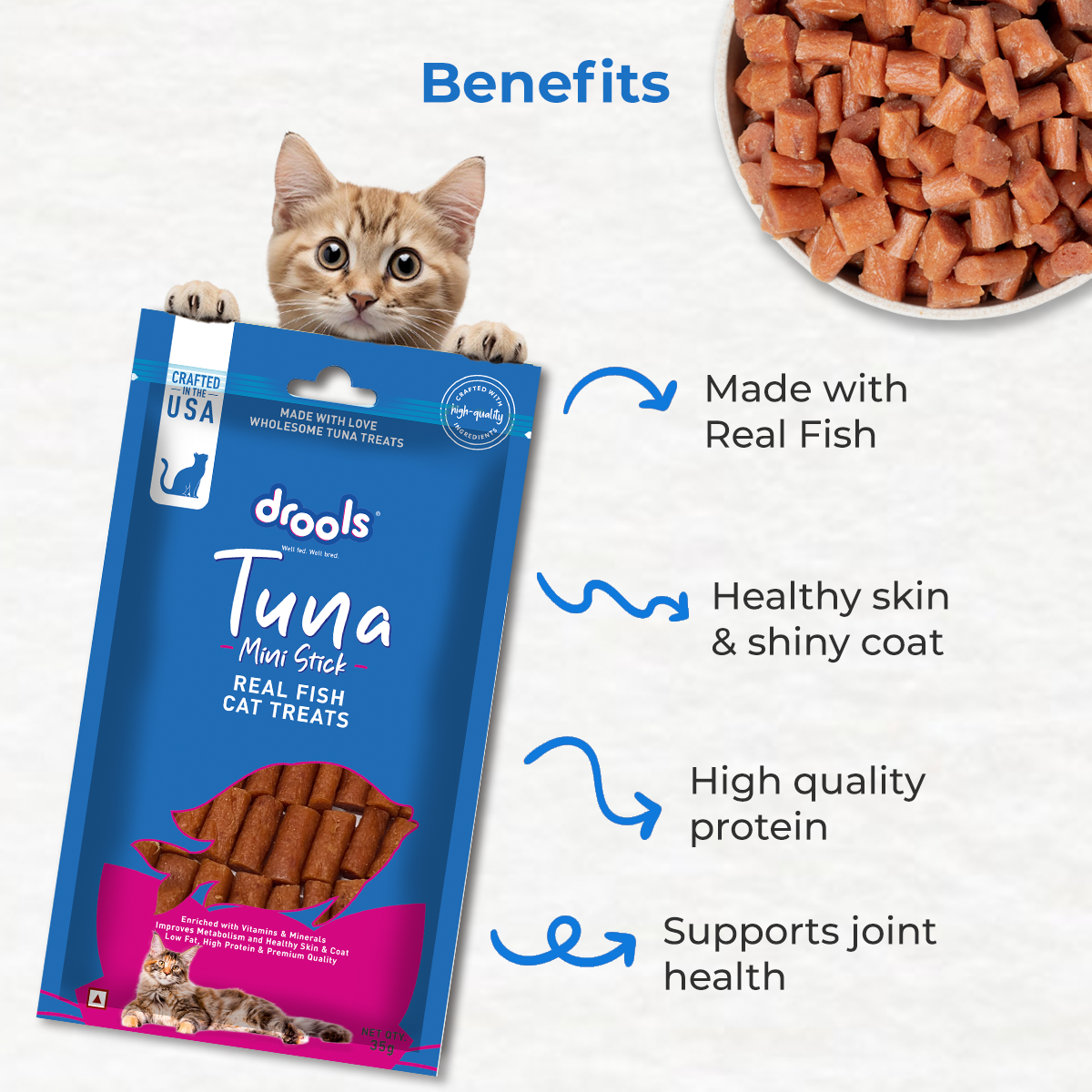 Drools Tuna Mini Sticks | Dry Cat Treats