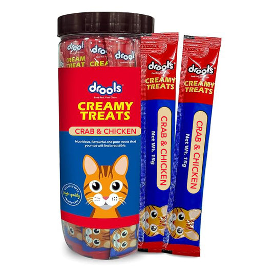 Drools Creamy Treat Crab & Chicken Jar 25 pcs | Wet Cat Treats