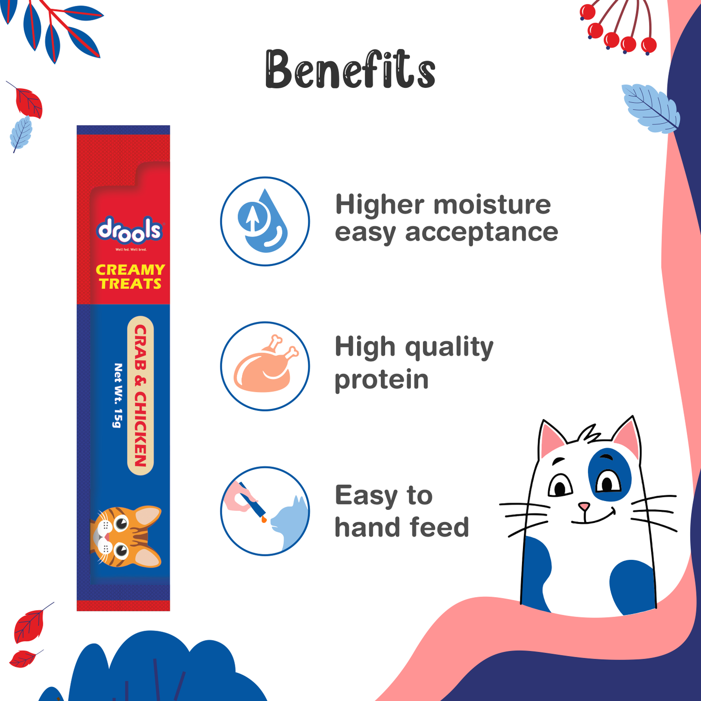 Drools Creamy Treat Crab & Chicken Jar 25 pcs | Wet Cat Treats