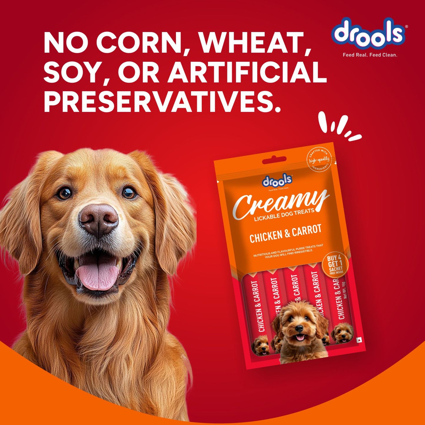 Drools Chicken & Carrot Creamy Treats | Wet Dog Treats