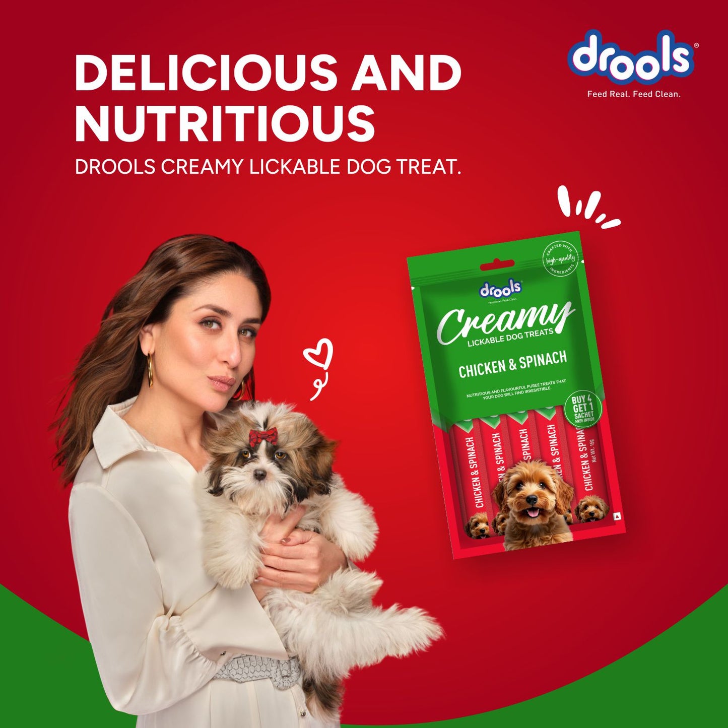 Drools Chicken & Spinach Creamy Treat | Wet Dog Food