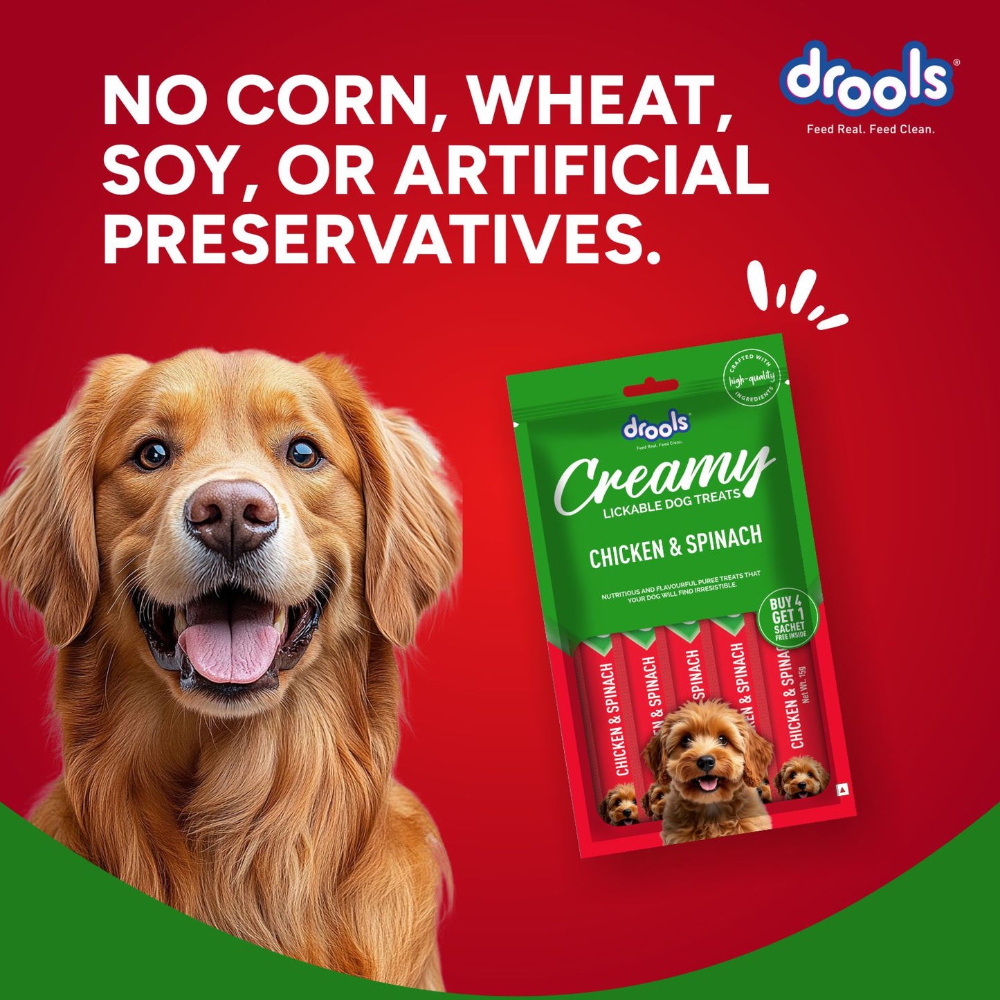 Drools Chicken & Spinach Creamy Treat | Wet Dog Food