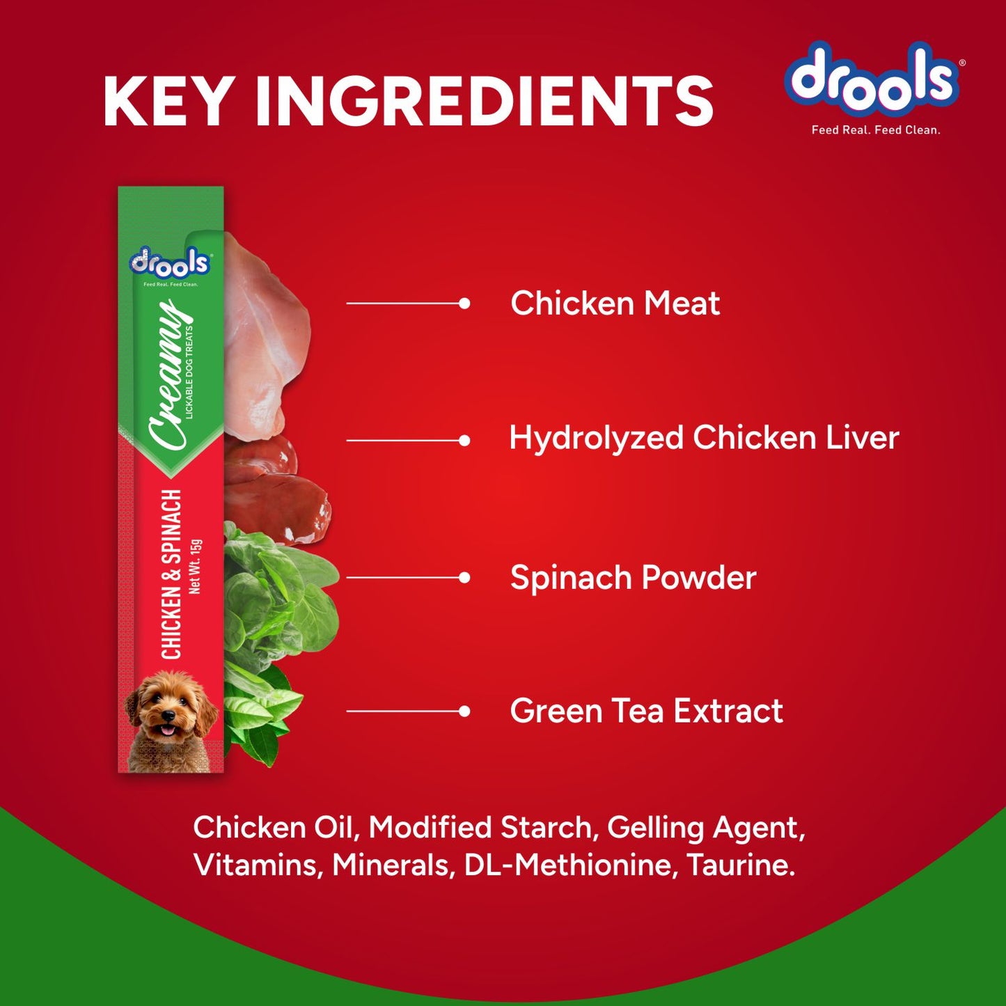 Drools Chicken & Spinach Creamy Treat | Wet Dog Food