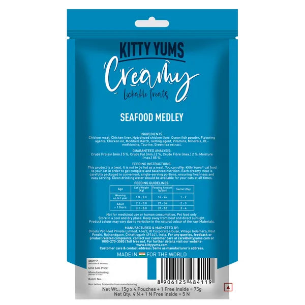 Kitty Yums Seafood Medley Creamy Treat | Wet Cat Treats