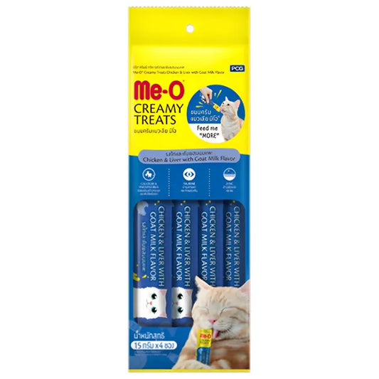ME-O Creamy Treat Chicken & Liver with Goat Milk Flavor | Wet Cat Treats - Nikhil Pet Store