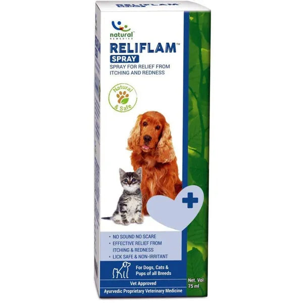 Natural Remedies Reliflam Itch Relief Spray 75ml | Pet Medicines