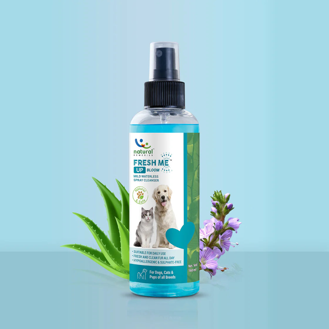 Natural Remedies Fresh Me Up Bloom Waterless Pet Shampoo (Lavender) | Pet Grooming Supplies