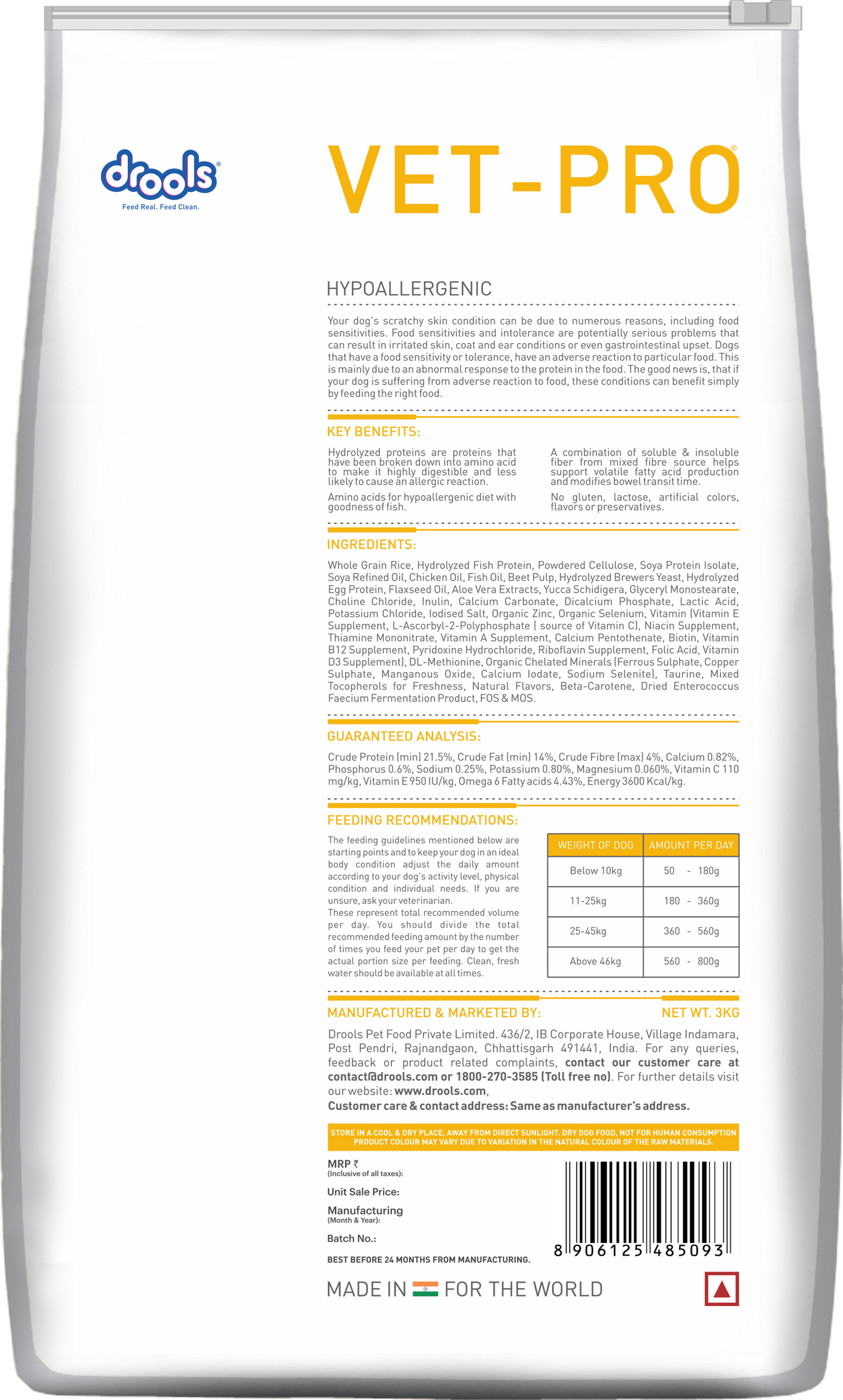 Drools Vet-Pro Hypoallergenic | Dry Dog Food