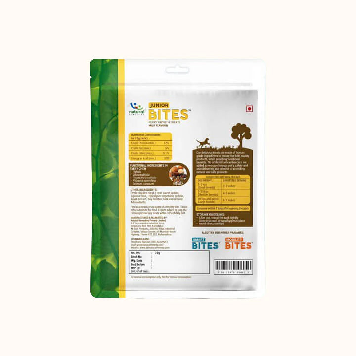 Natural Remedies Junior Bites Milk Flavour | Soft Dog Treats