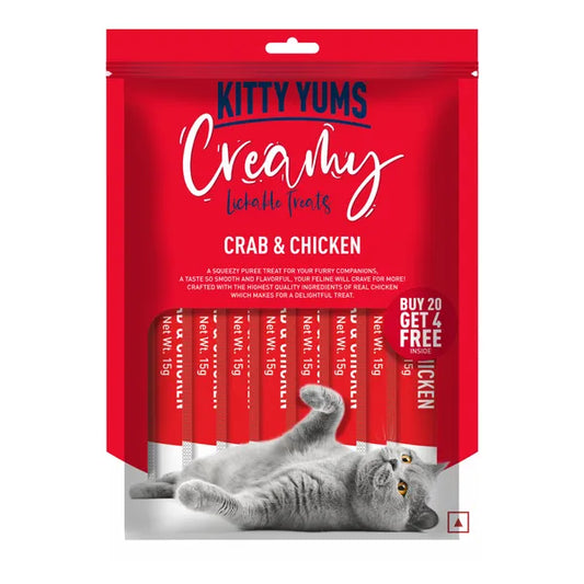 Kitty Yums Crab & Chicken Creamy Treat - 375 gm | Wet Cat Treats
