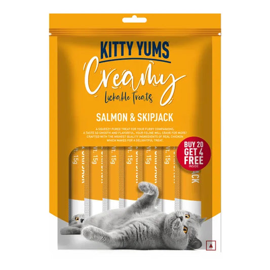 Kitty Yums Salmon & Skipjack Creamy Treat - 375 gm | Wet Cat Treats