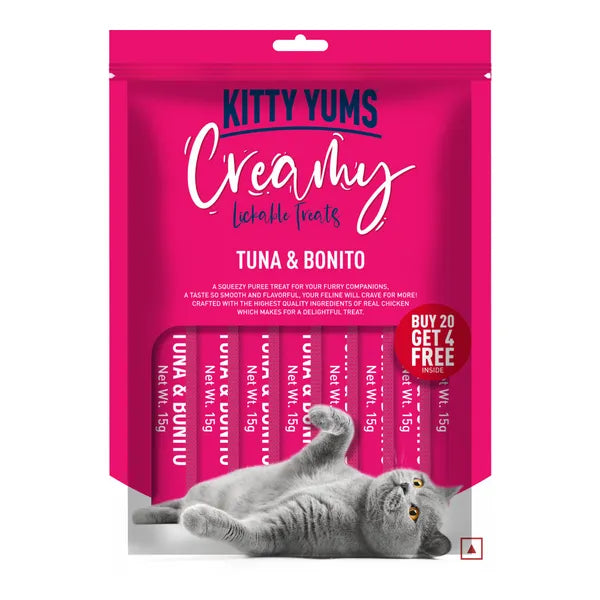 Kitty Yums Tuna & Bonito Creamy Treat - 375 gm | Wet Cat Treats