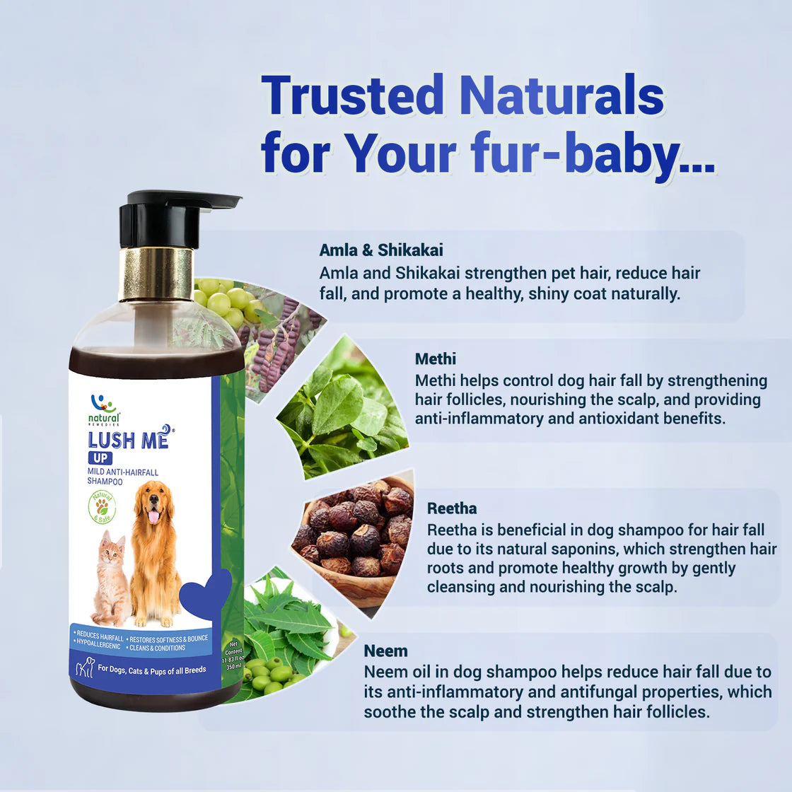 Natural Remedies Lush Me Up Shampoo | Pet Grooming Supplies