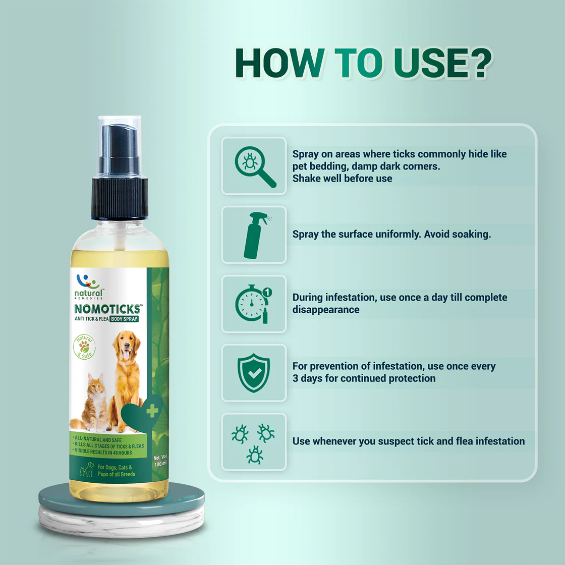 Natural Remedies Nomoticks Home Spray | Tick & Flea Spray