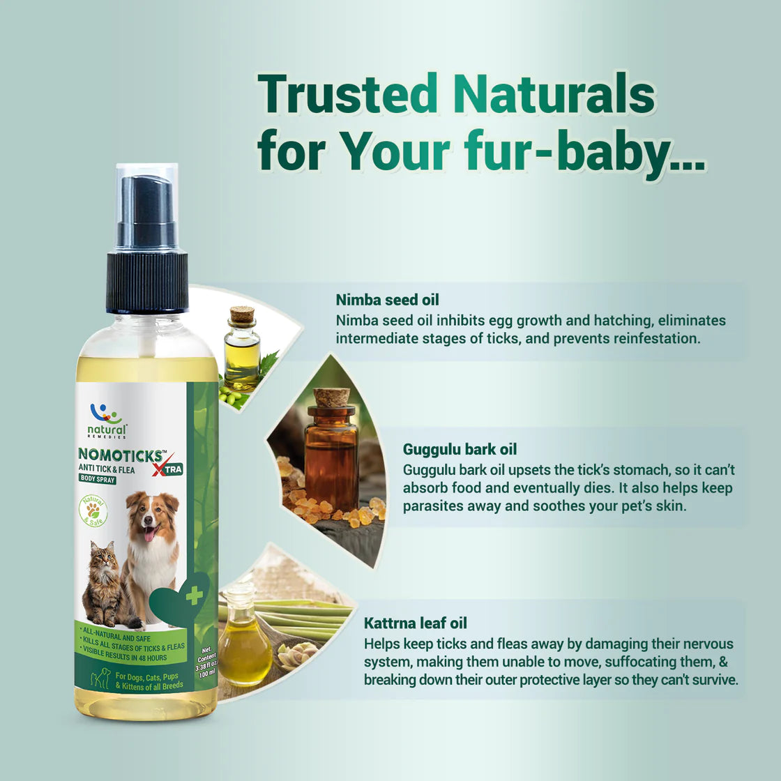 Natural Remedies Nomoticks Xtra Body Spray | Tick & Flea Spray