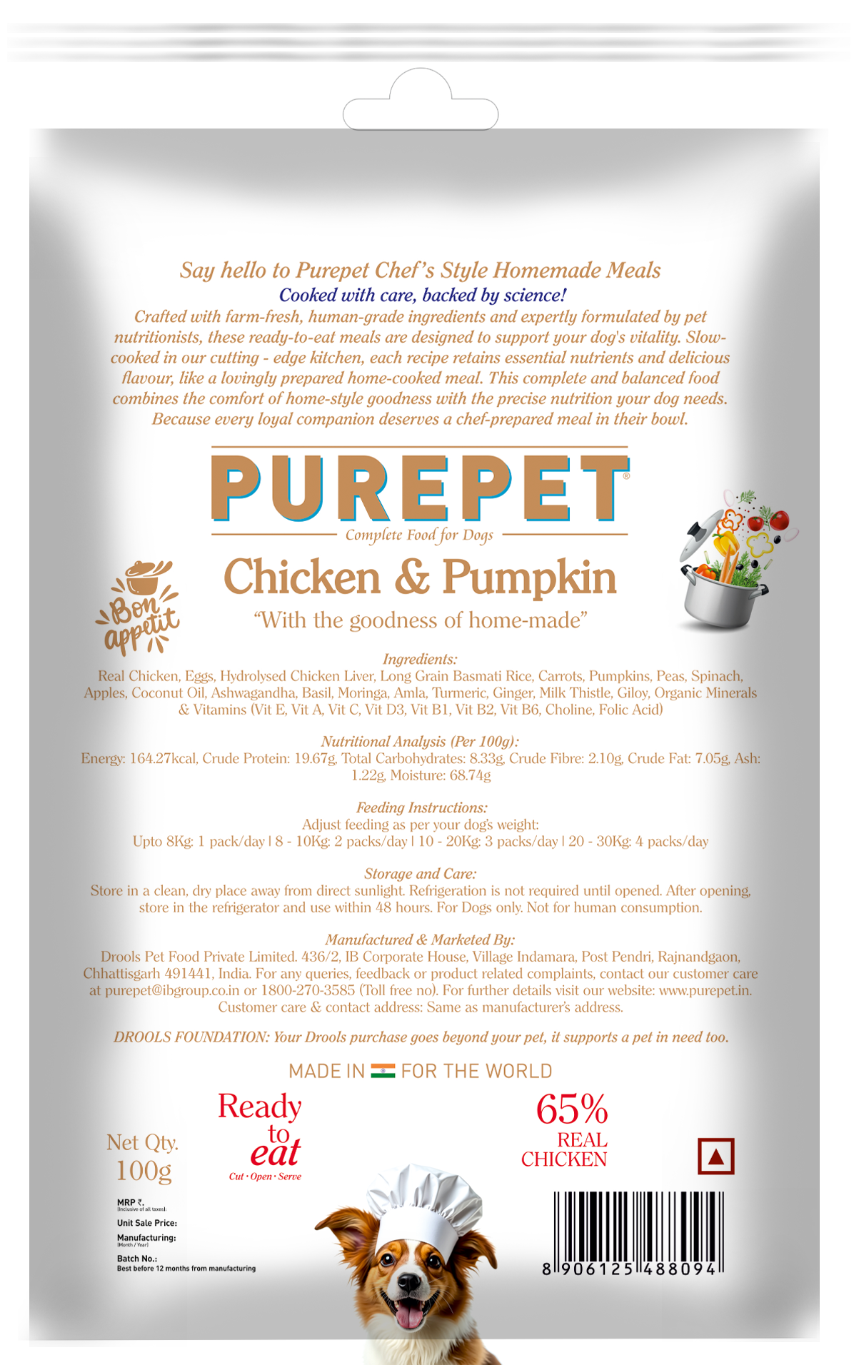 Purepet Chicken & Pumpkin Biryani | Fresh Dog Food