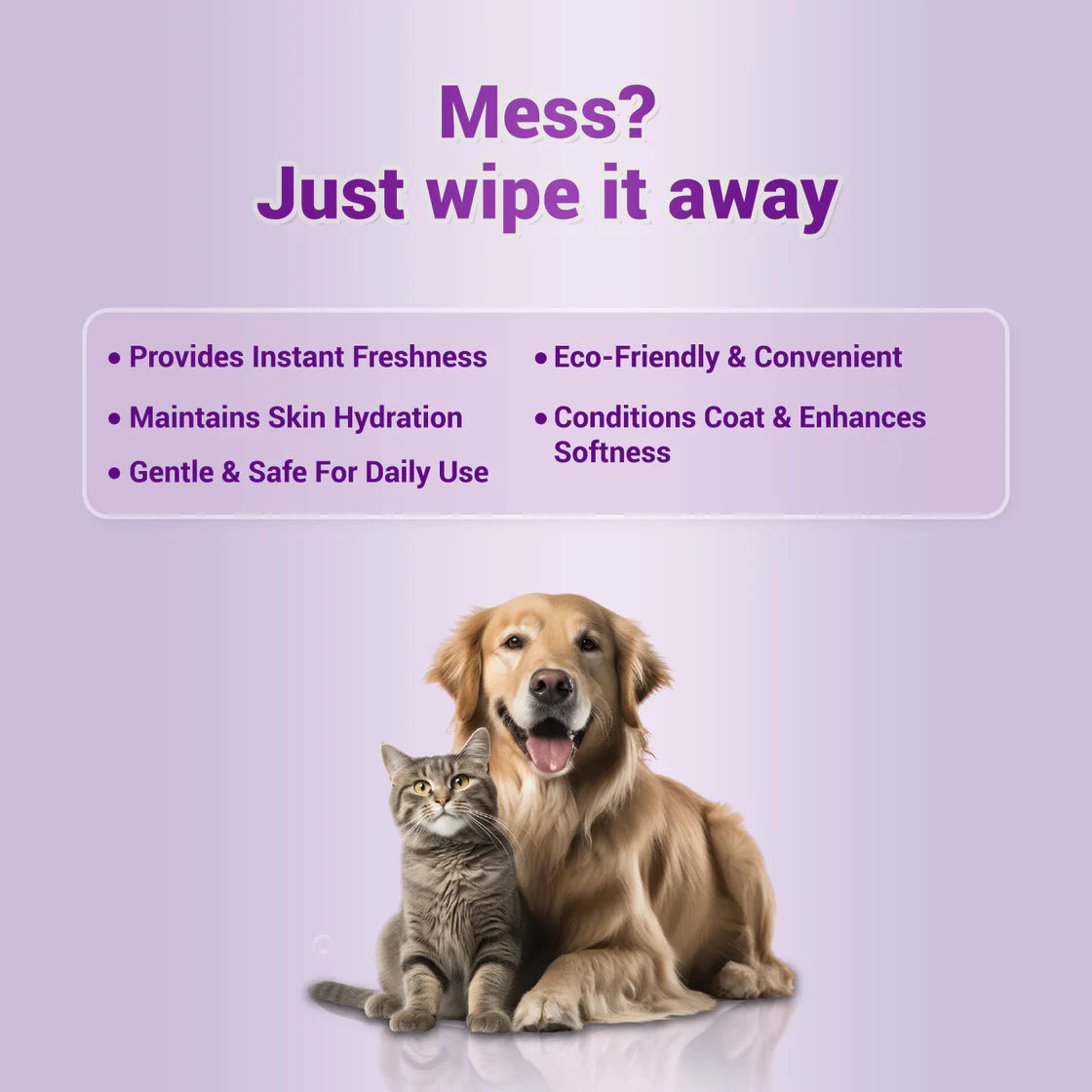 Natural Remedies Fresh Me Up Pet Wipes with Aloe Vera (80 Pulls) | Pet Grooming Supplies