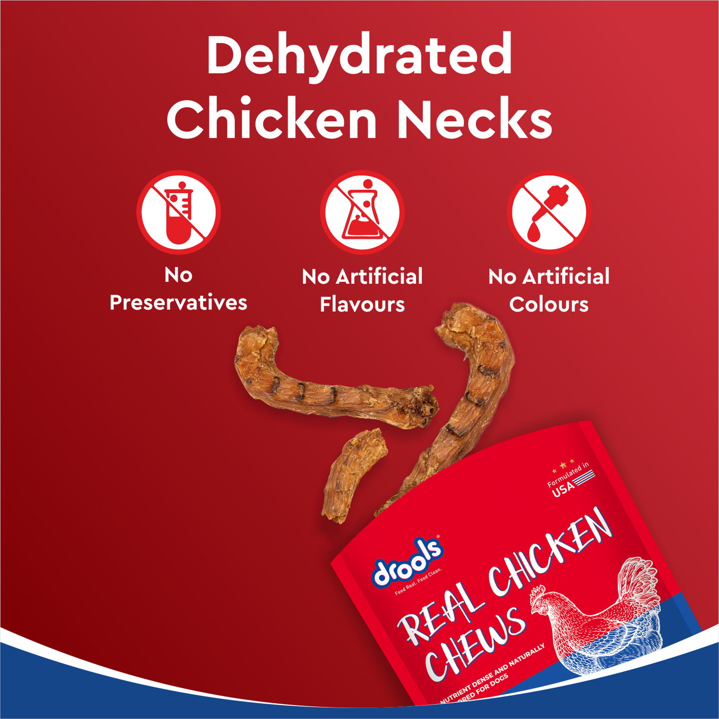 Drools Dehydrated Chicken Neck | Dry Dog Treats