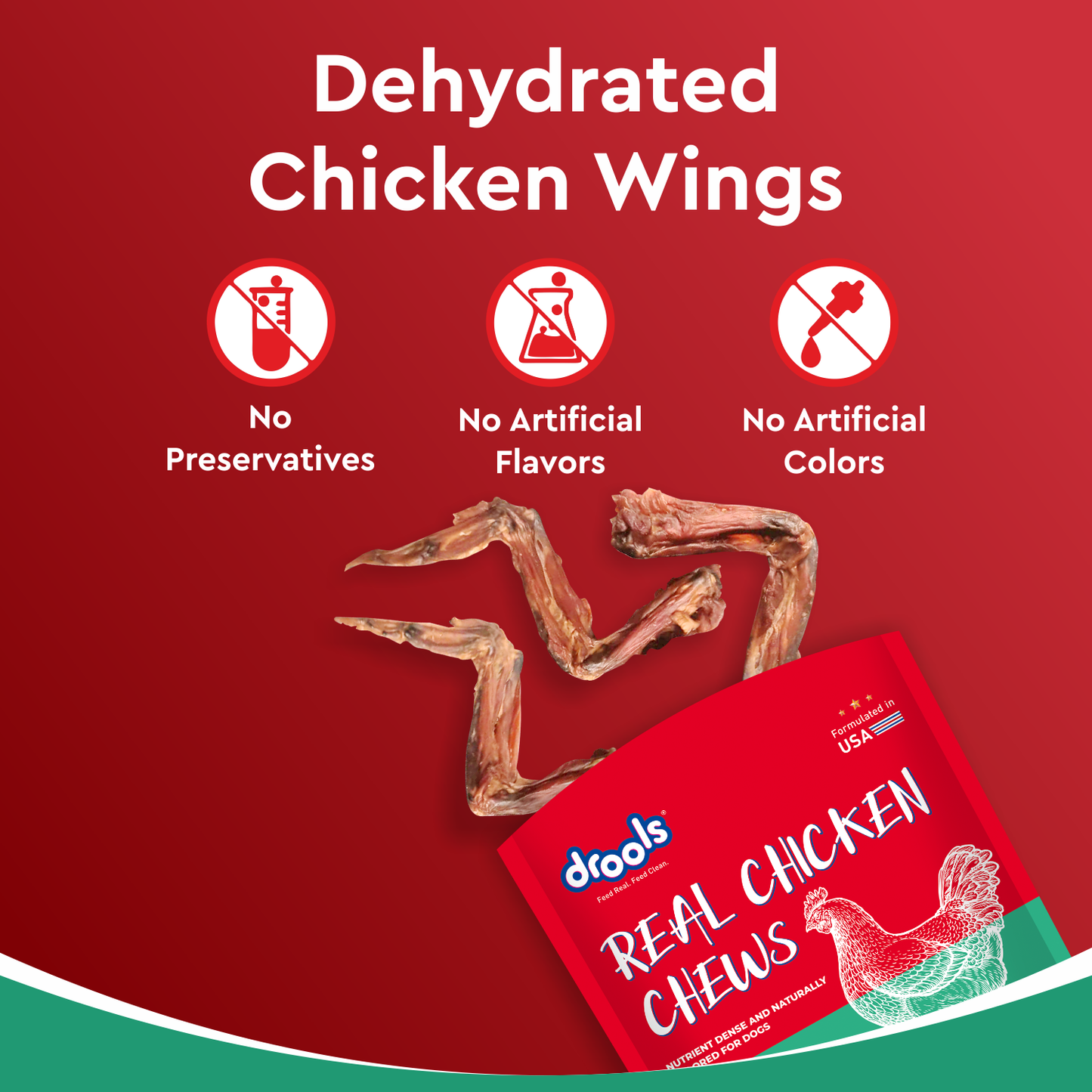 Drools Dehydrated Chicken Wings | Dry Dog Treats