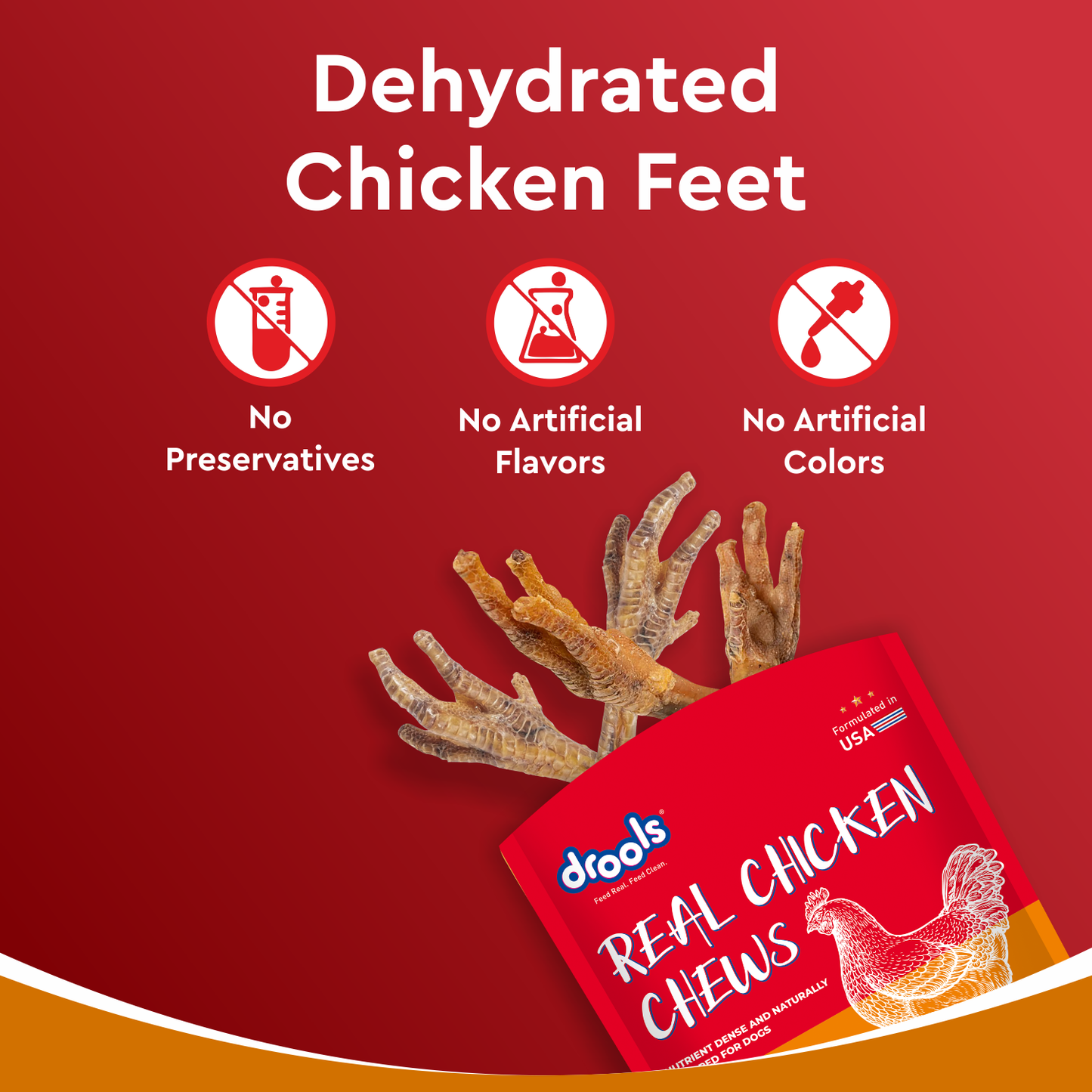 Drools Dehydrated Chicken Feet | Dry Dog Treats