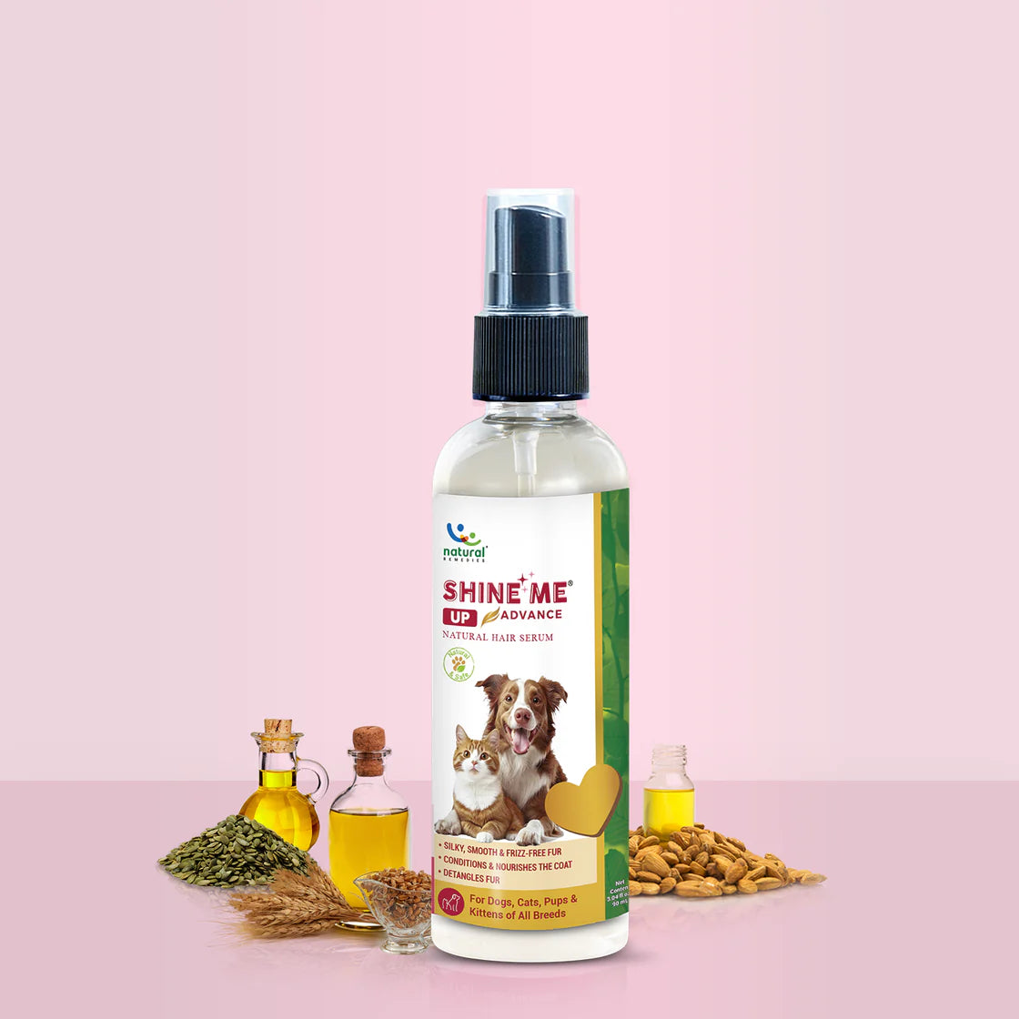 Natural Remedies Shine Me Up Hair Serum | Pet Grooming Supplies
