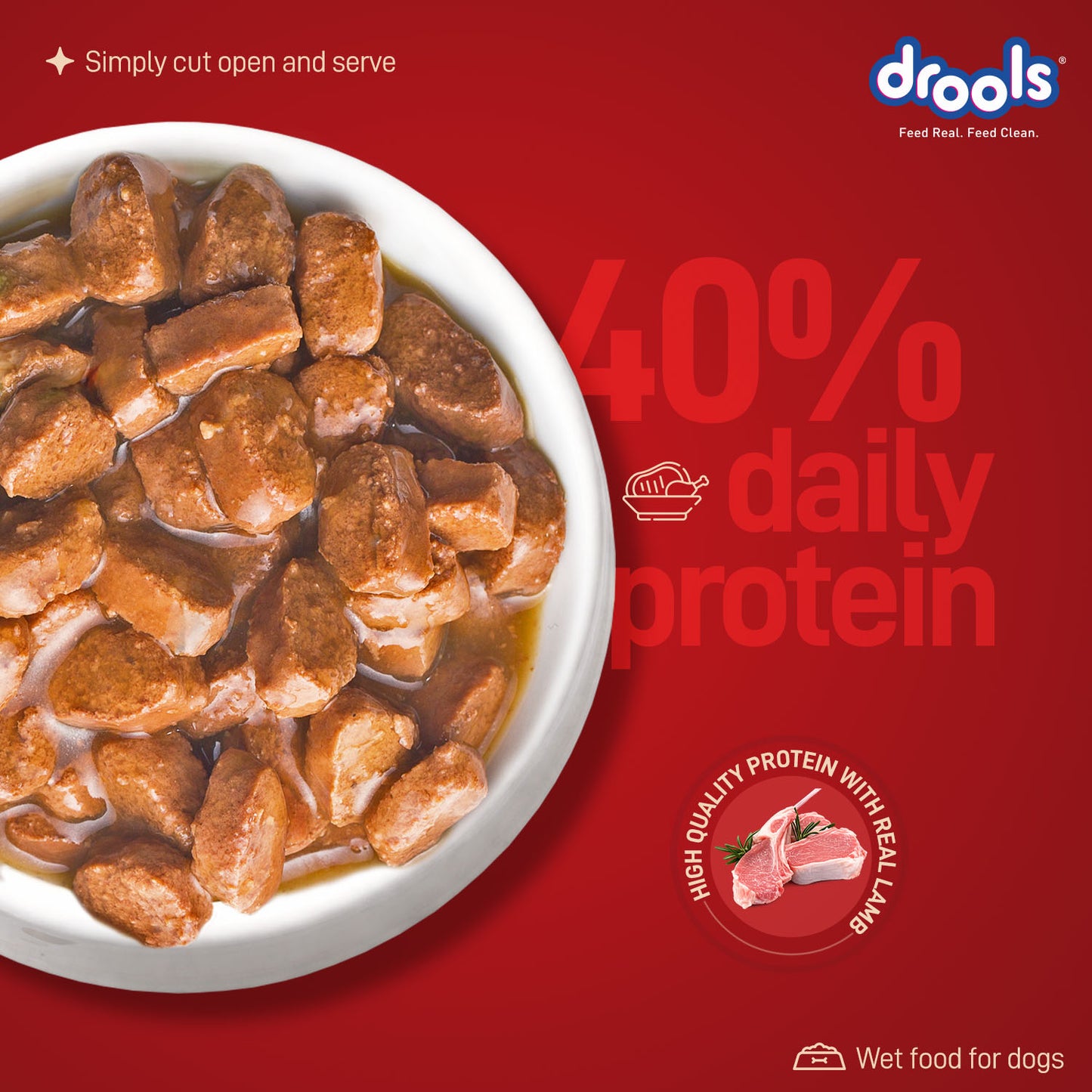 Drools Adult Tuscan Lamb with Basil & Tomato Gravy | Wet Dog Food
