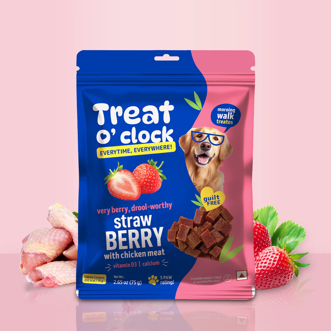 Natural Remedies Treat O'Clock Strawberry & Chicken Cubes | Soft Dog Treats