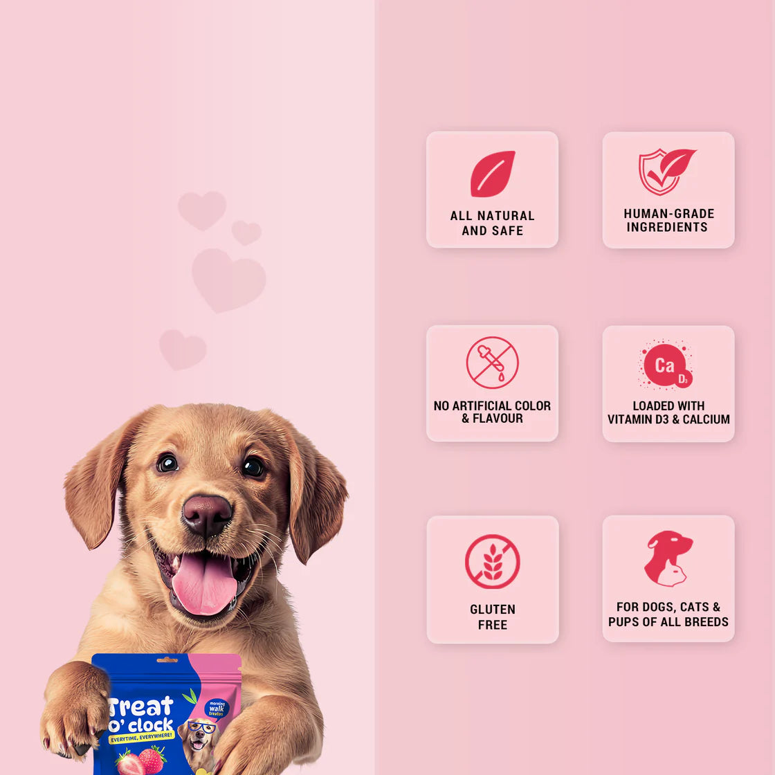 Natural Remedies Treat O'Clock Strawberry & Chicken Cubes | Soft Dog Treats