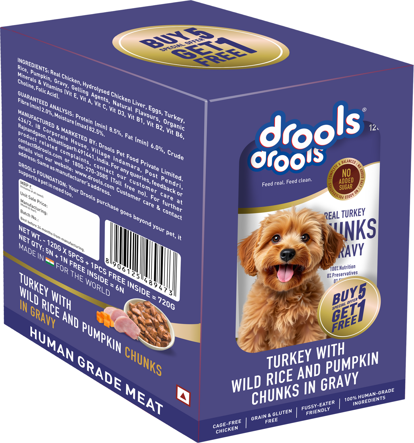Drools Adult Turkey with Wild Rice & Pumpkin Gravy | Wet Dog Food