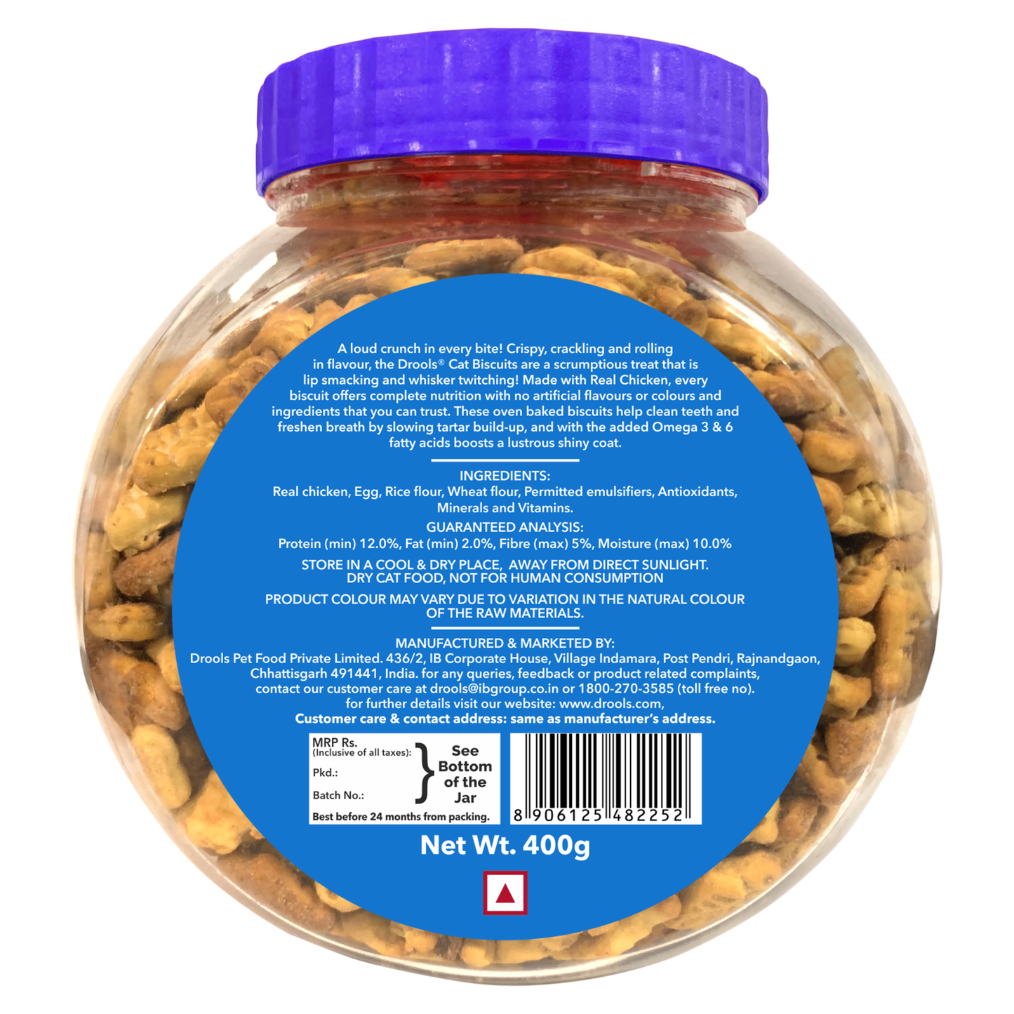 Drools Cat Chicken Biscuit 400 gm | Dry Cat Treats