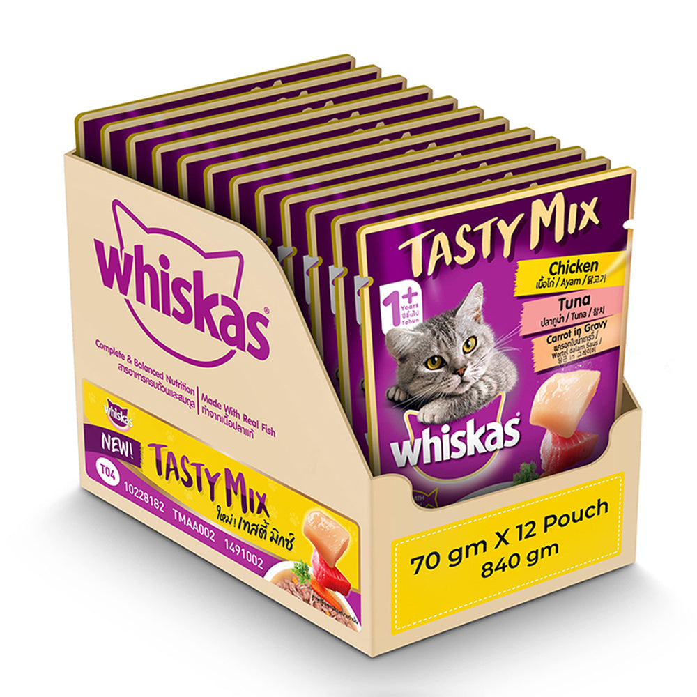 Whiskas Tasty Mix Chicken Salmon & Seaweed | Wet Cat Food