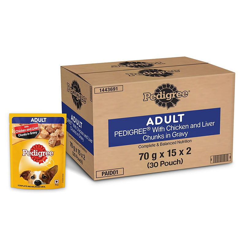 Pedigree Adult Chicken & Liver Chunks | Wet Dog Food